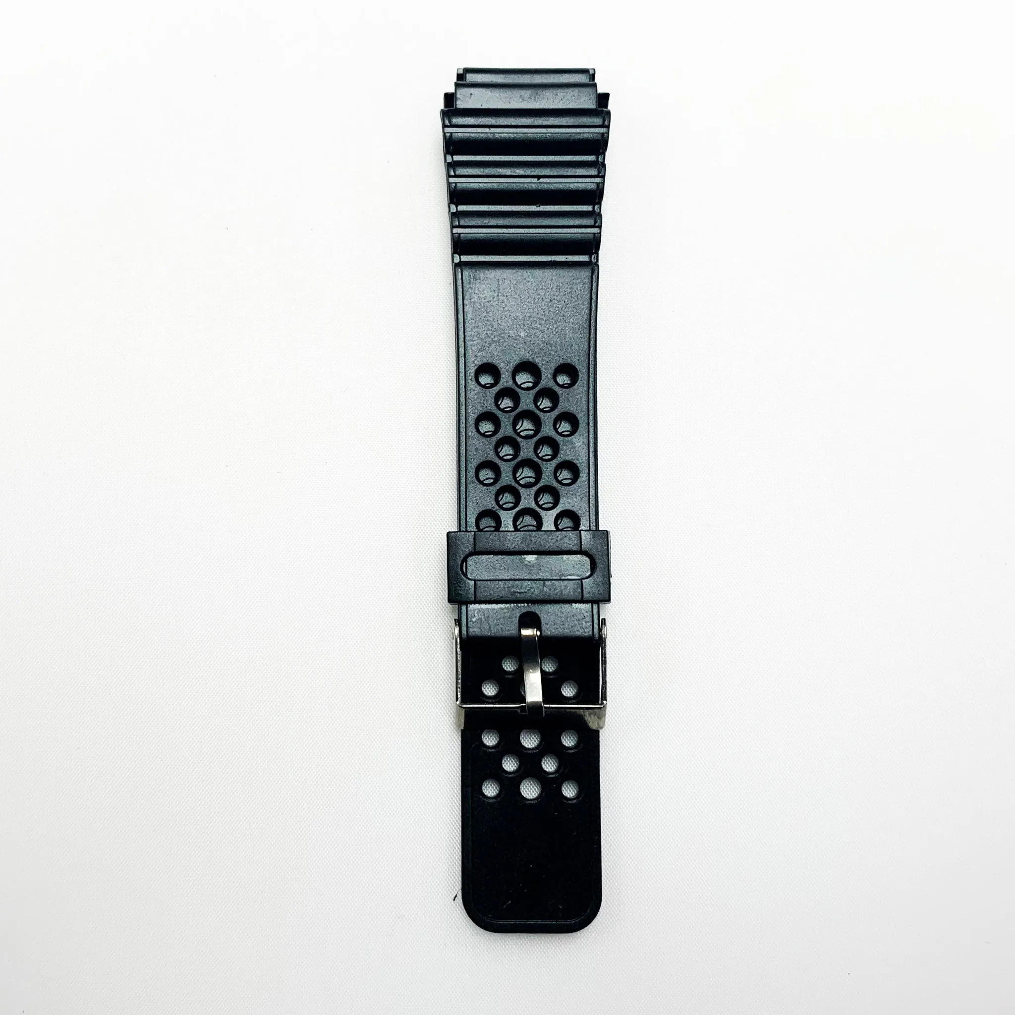 20 MM PVC Watch Band in Dot Style Black Color Quick Release Regular Size Watch Strap