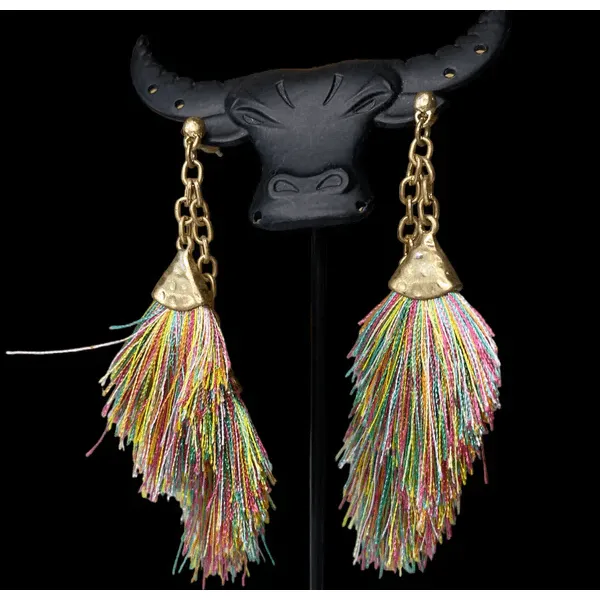 2129- Chain & Tassel Earrings