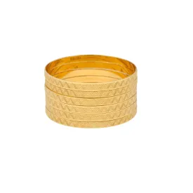 22K Gold Bangles Set of Six, 88.4gm