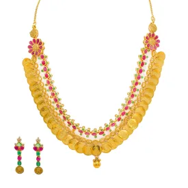 22K Gold Necklace & Earrings Set