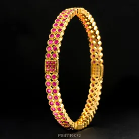 24ct Heavy Gold Plated Stone Bangle PSB11R-072