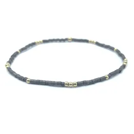 2mm Newport GRAPHITE   Gold Filled Waterproof Bracelet