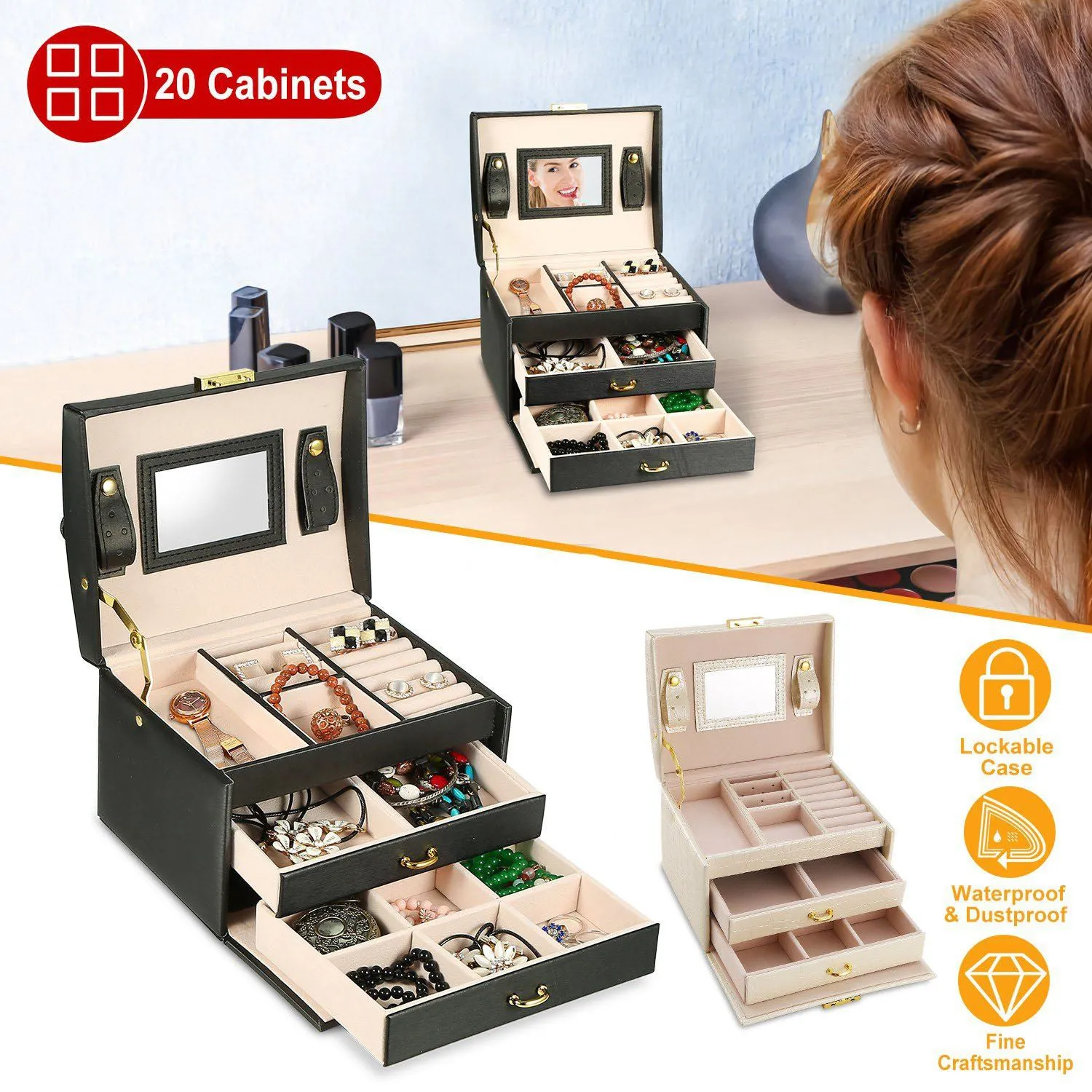 3-Layer Jewelry Case Organizer