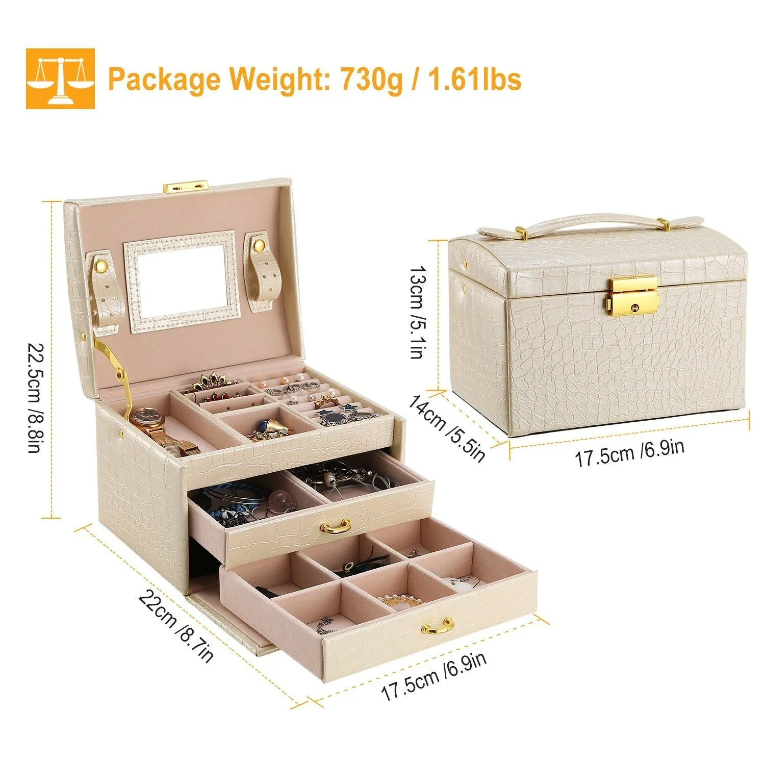 3-Layer Jewelry Case Organizer