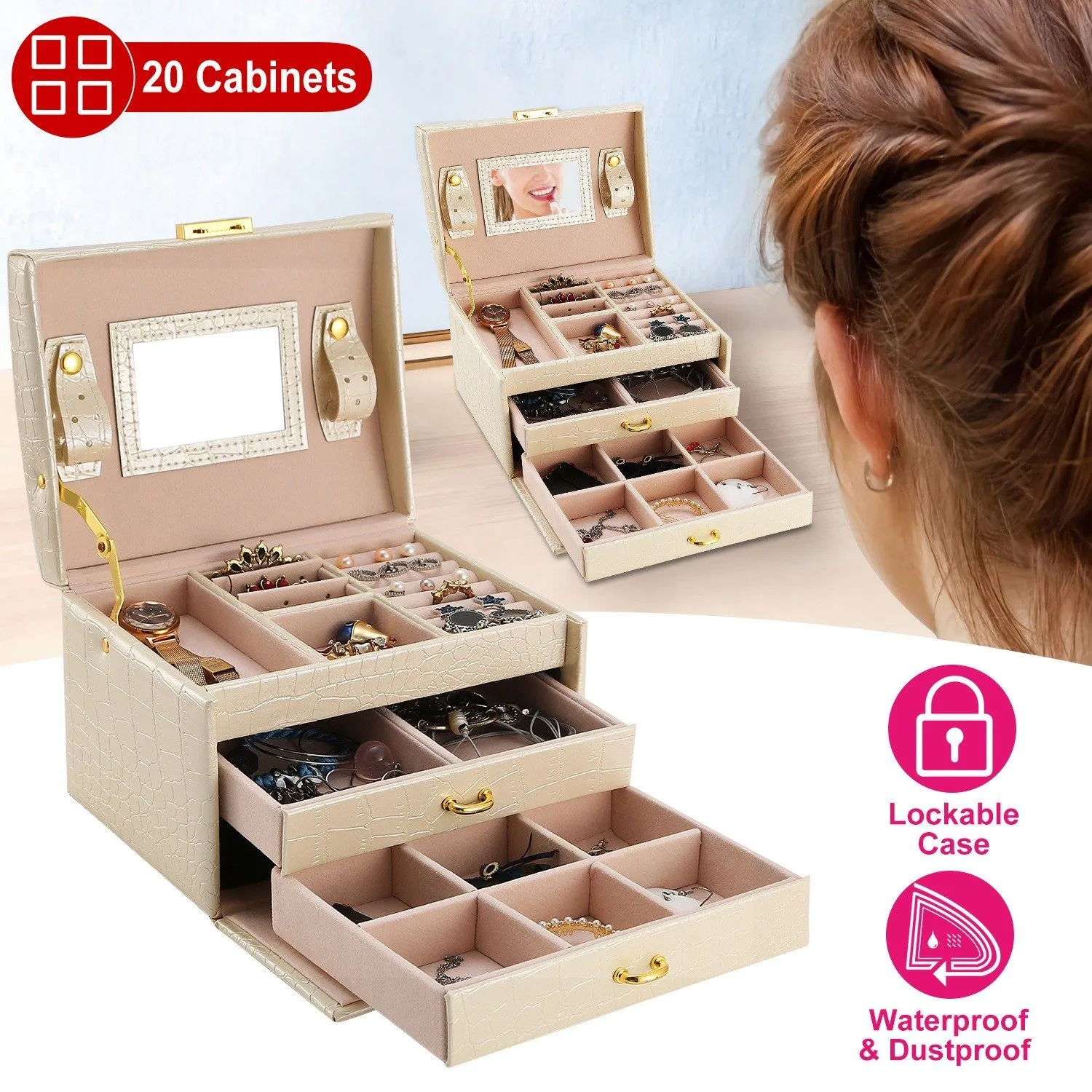 3-Layer Jewelry Case Organizer