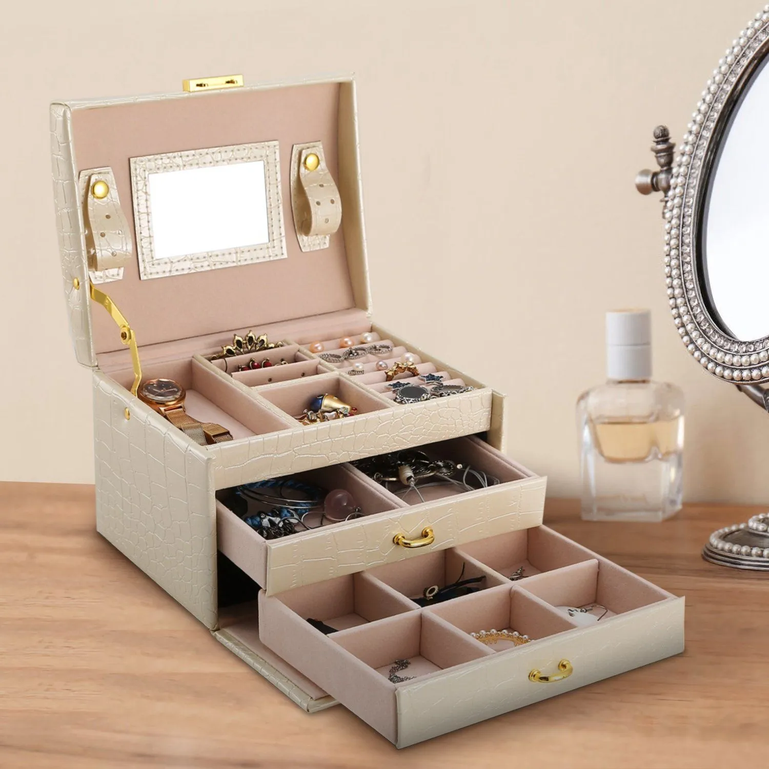 3-Layer Jewelry Case Organizer