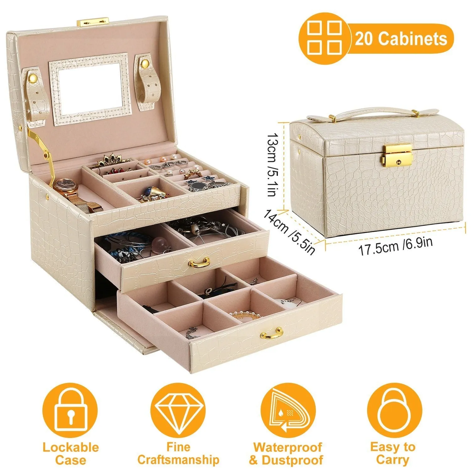 3-Layer Jewelry Case Organizer