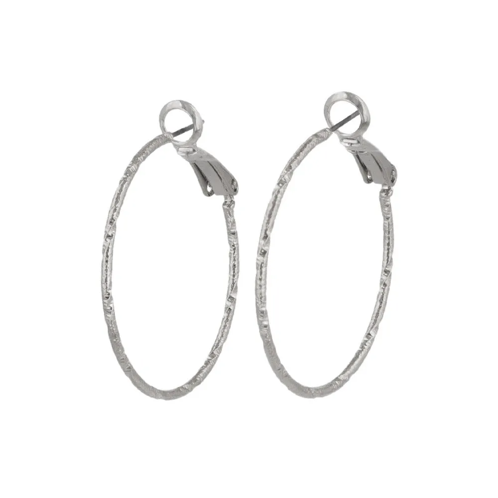 30mm Textured Hoop Earrings