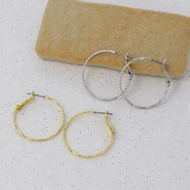 30mm Textured Hoop Earrings