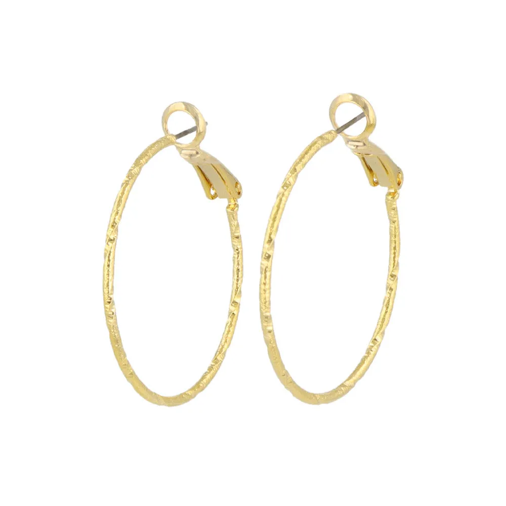 30mm Textured Hoop Earrings