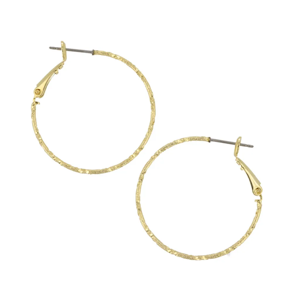 30mm Textured Hoop Earrings