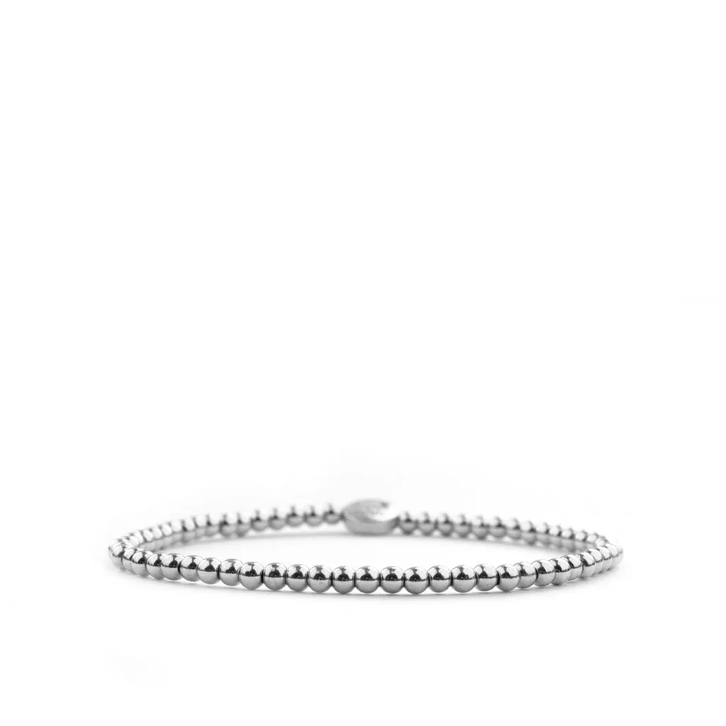 3mm Silver Beaded Ball Bracelet