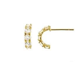 5-Stone Half Hoop Stud Earrings (14K)