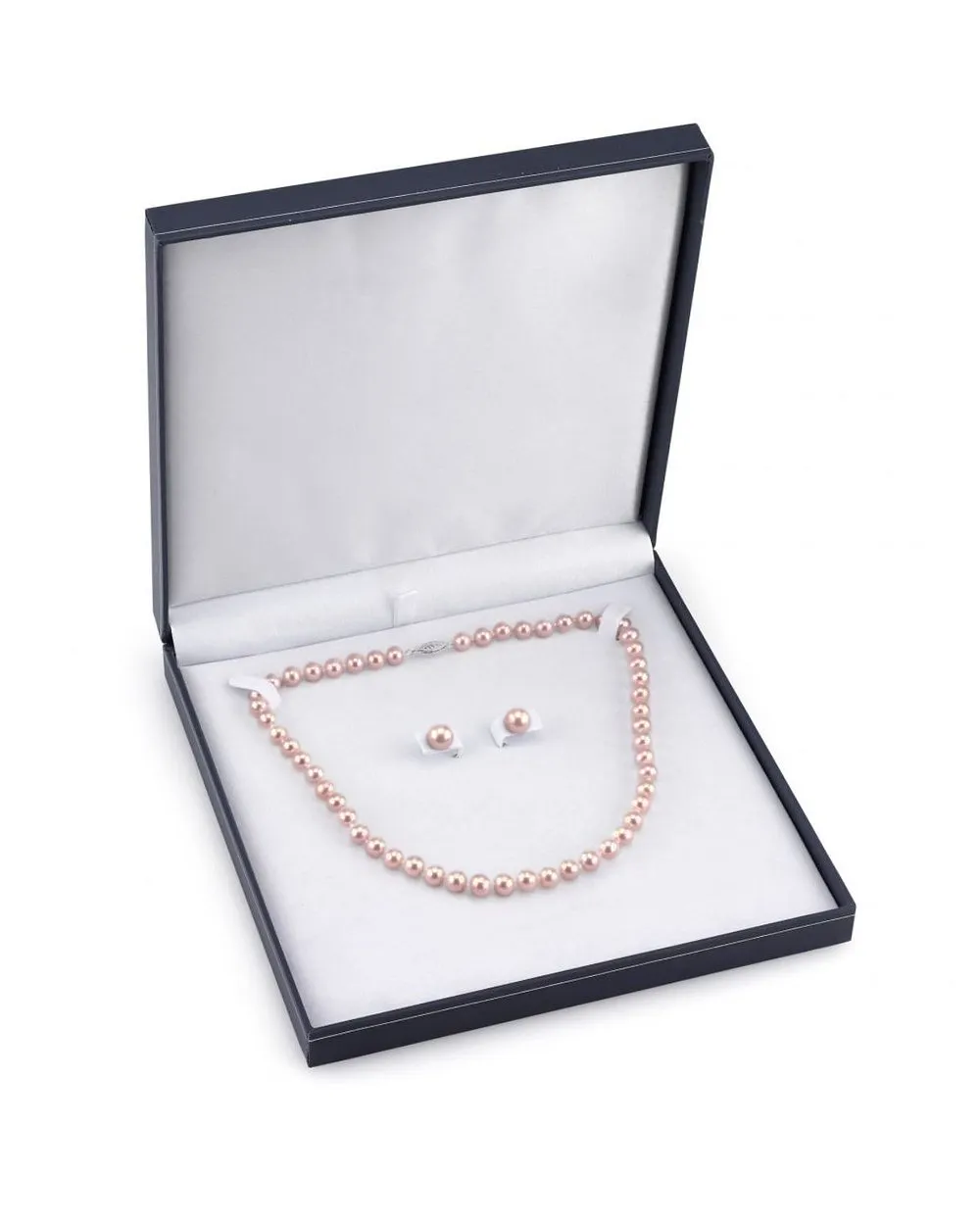 7.0-7.5mm Pink Freshwater Choker Length Pearl Necklace & Earrings