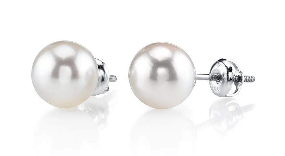 9.0-9.5mm Hanadama Akoya Round Pearl Stud Earrings