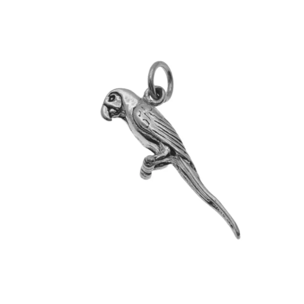 925 Silver Oxidized Parrot Charm - CHARM0026