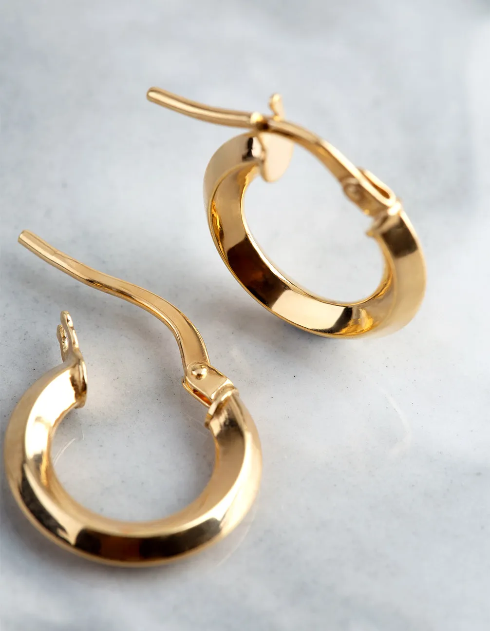 9ct Gold 13mm Round Creole Hoop Earrings