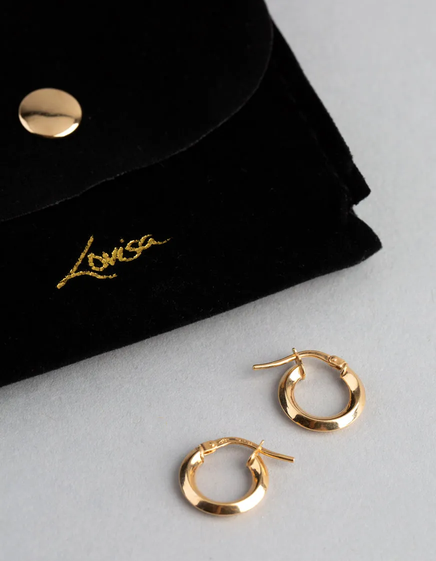 9ct Gold 13mm Round Creole Hoop Earrings