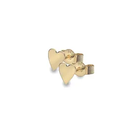 9ct Yellow Heart Stud Earrings