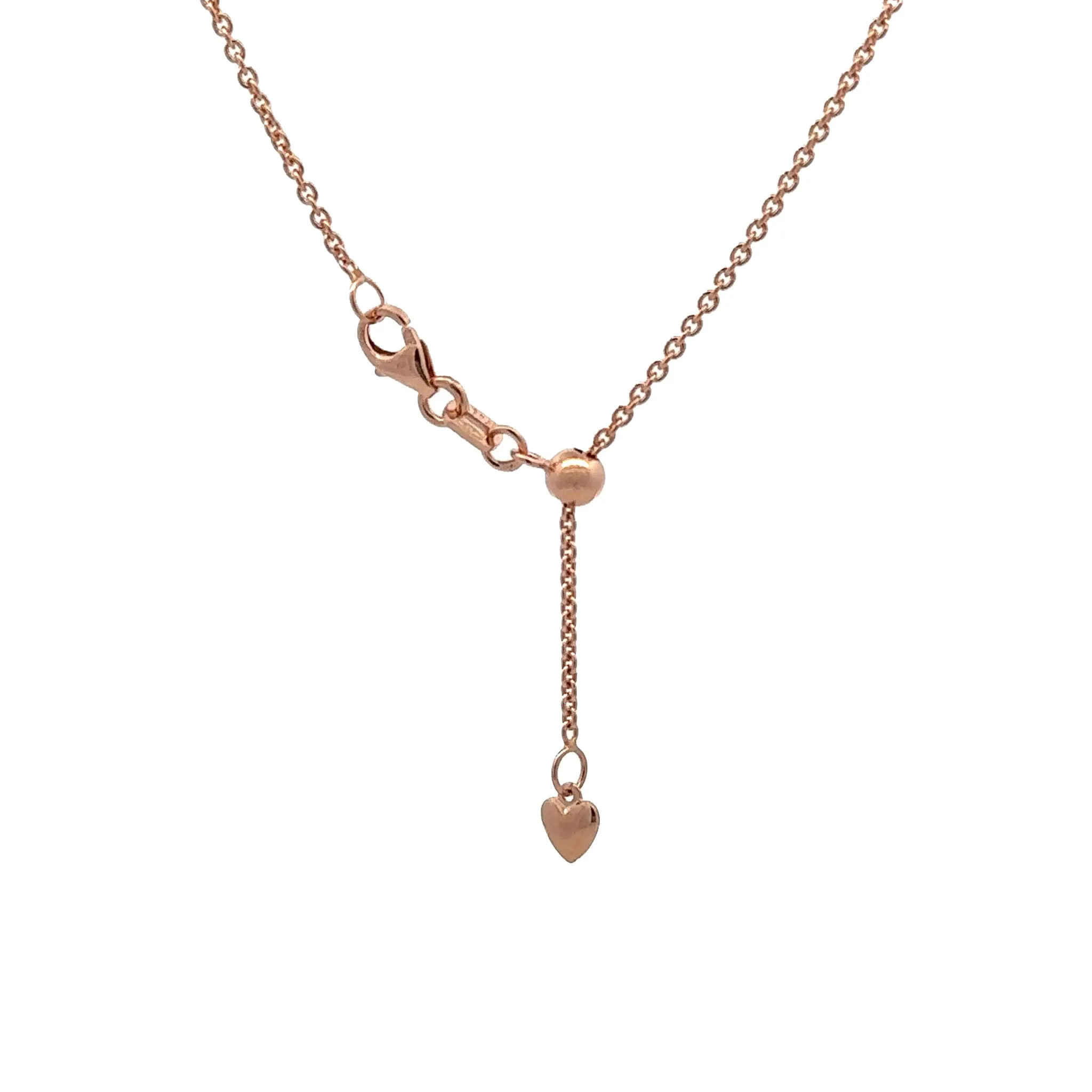 9K Rose Gold Polished 58cm Adjustable Cable Chain