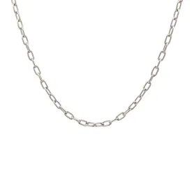 9K White Gold Polished 50cm Elongated Trace Chain