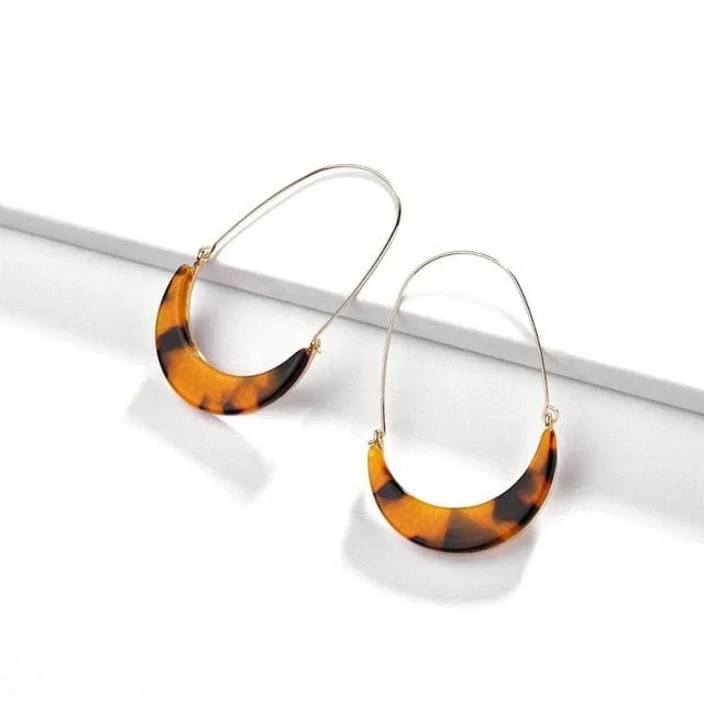 Acrylic Leopard Print Hook Hoop  - 2 Colors