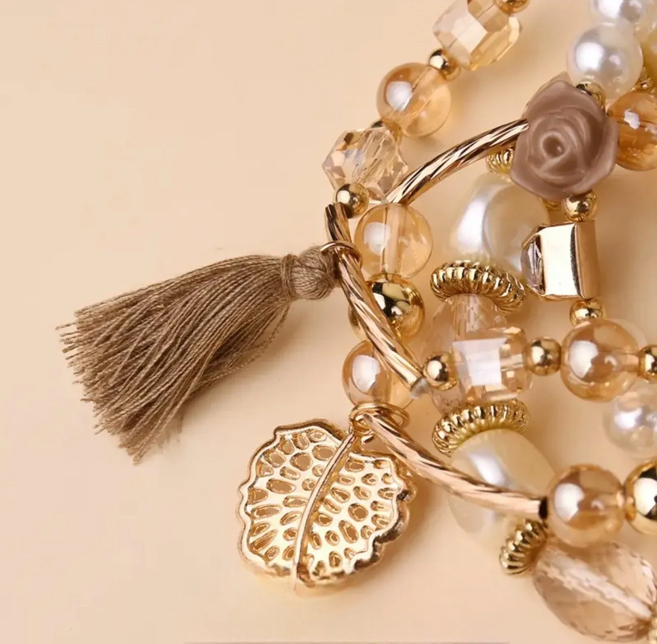 AD Leaf & Tassel Beaded Bracelet Kit