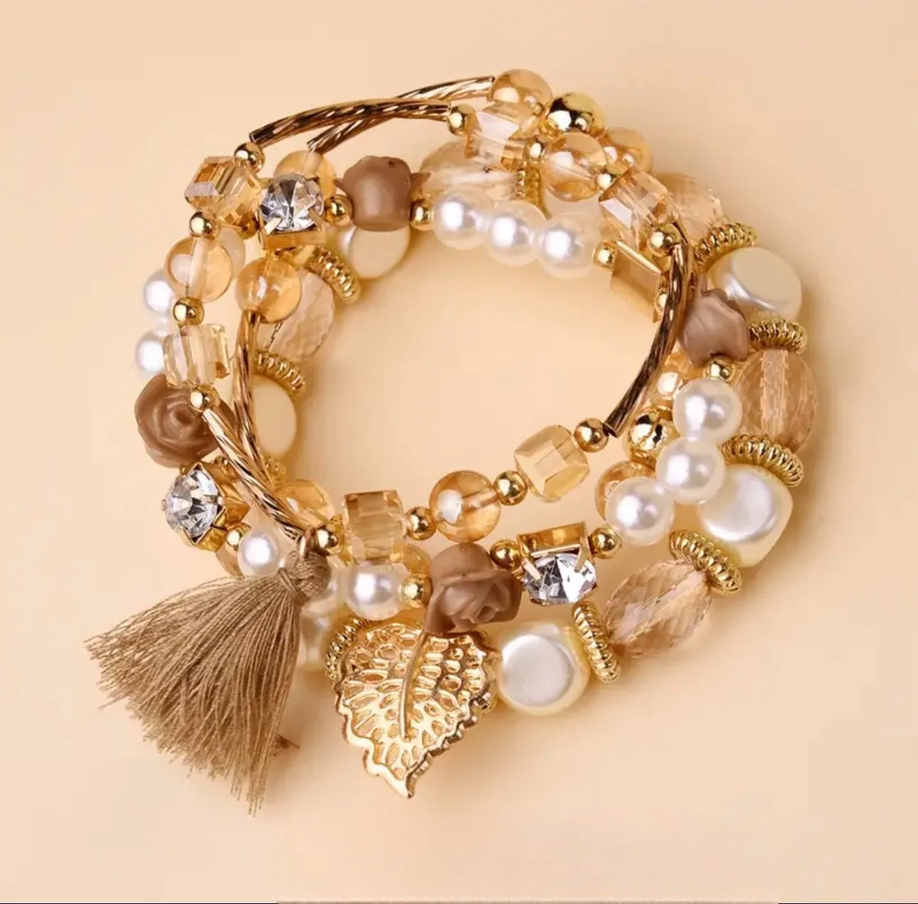 AD Leaf & Tassel Beaded Bracelet Kit