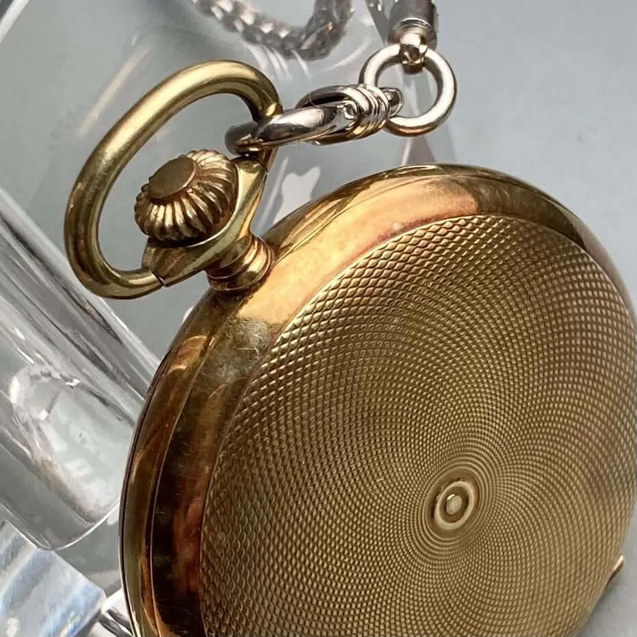 Aero Pocket Watch Antique Hunter Case Manual Winding 44mm