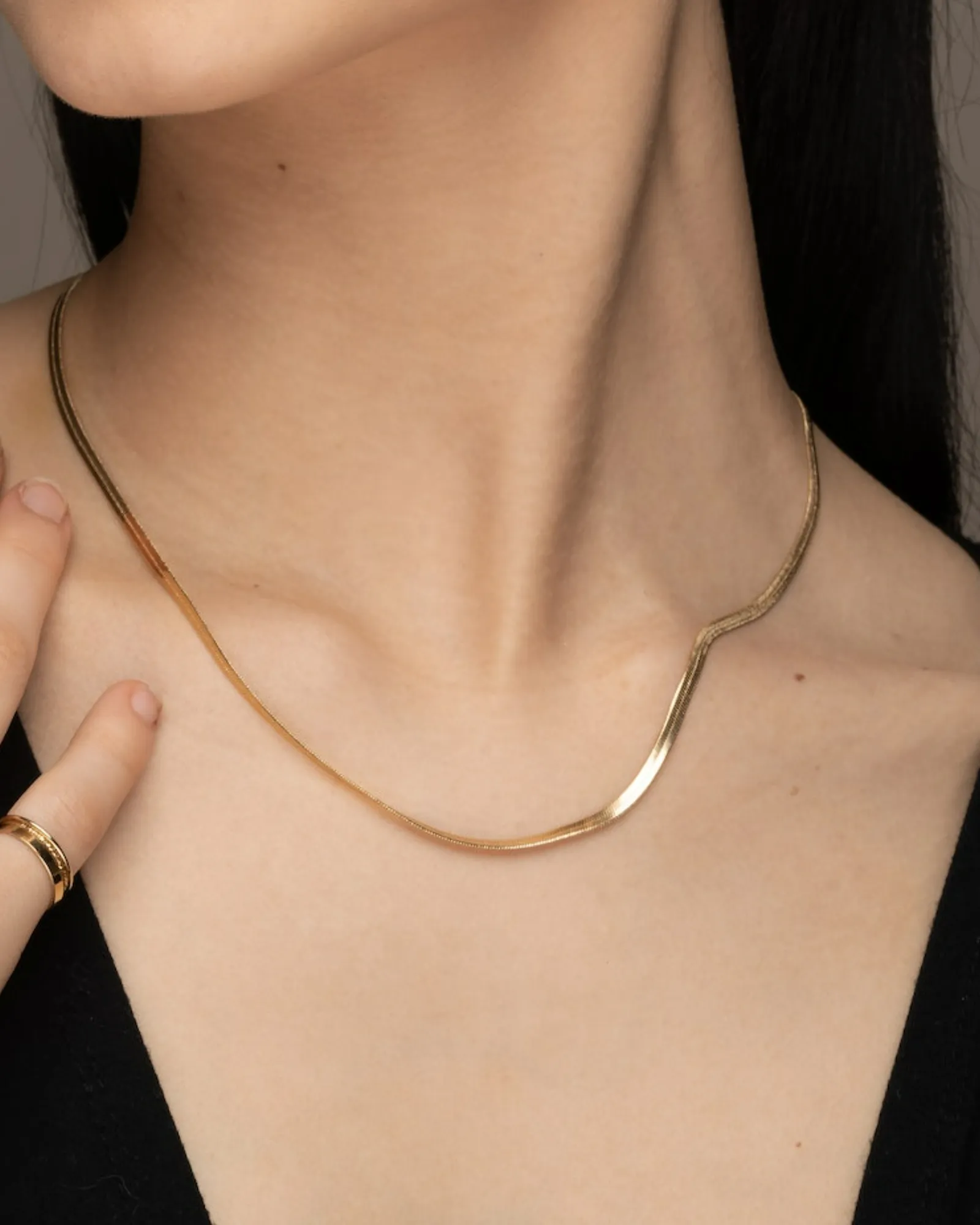 Agnes Herringbone Gold Necklace