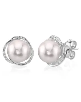 Akoya Pearl and Diamond Stella Earrings