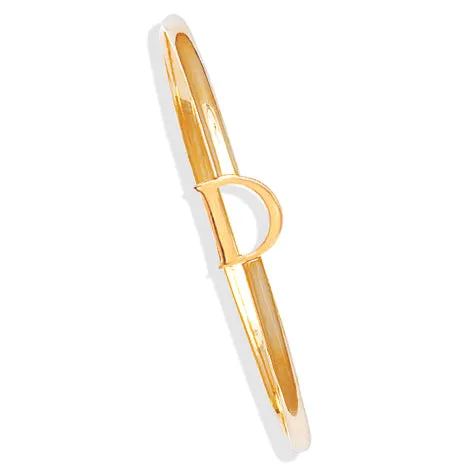 Alice Alphabet Initial Bangle Yellow Gold