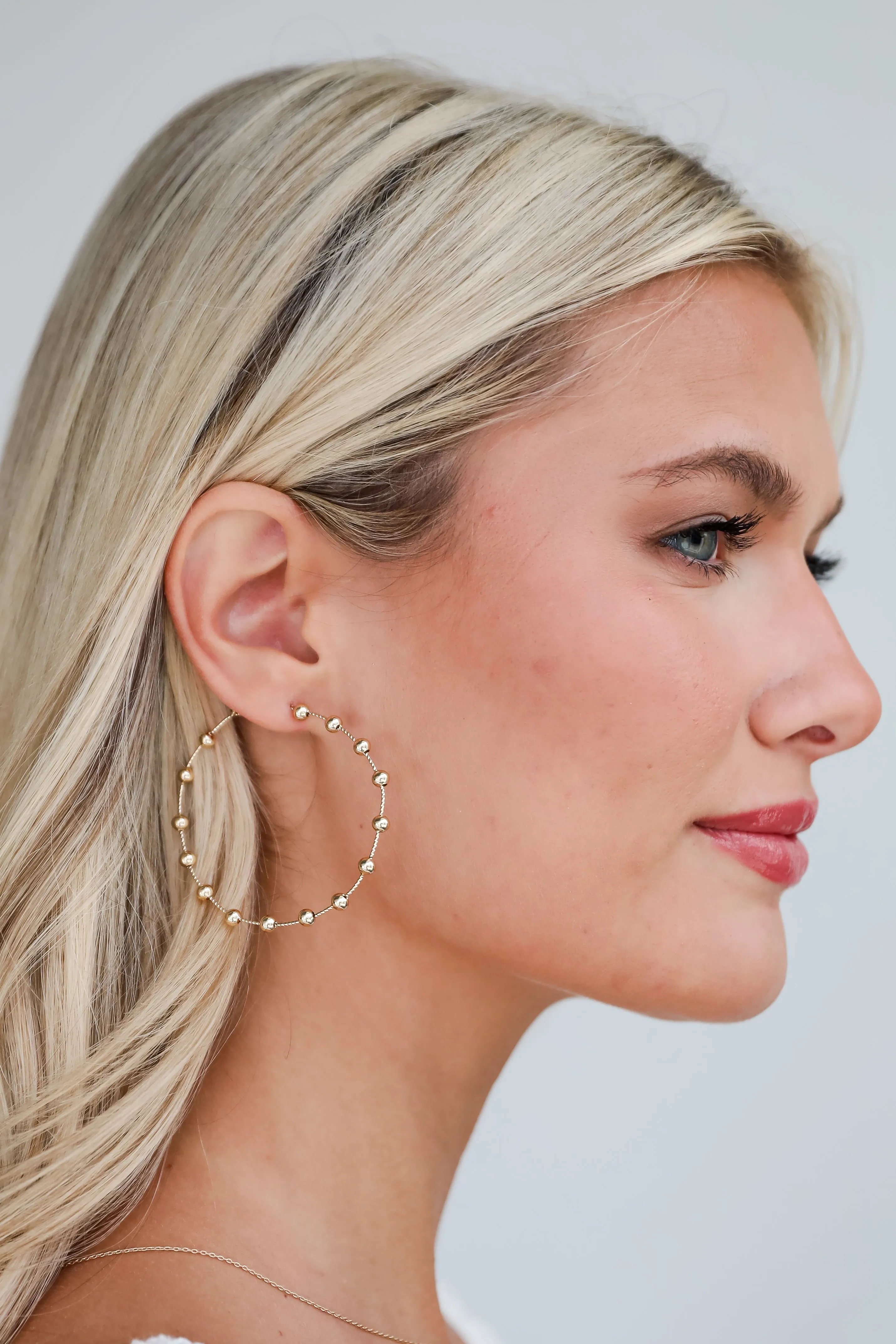 Alyssa Medium Gold Ball Hoop Earrings