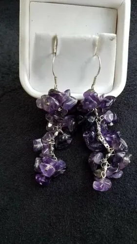 Amethyst and silver earrings