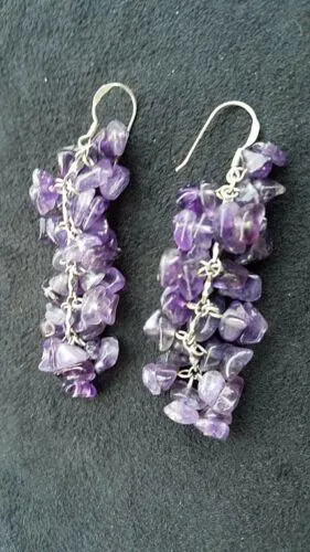 Amethyst and silver earrings