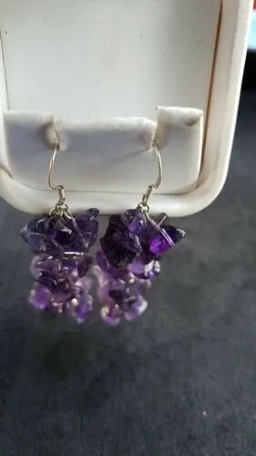 Amethyst and silver earrings