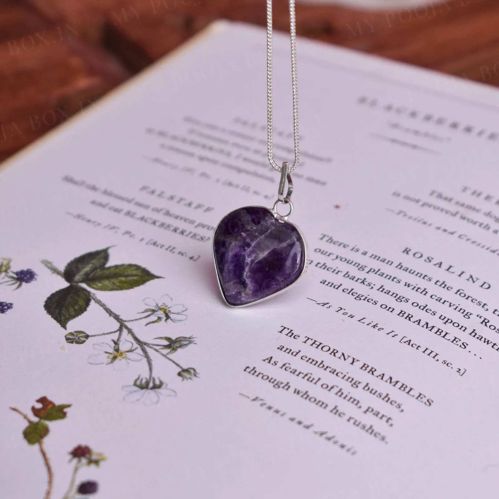 Amethyst Heart Pendant Necklace