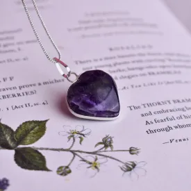 Amethyst Heart Pendant Necklace