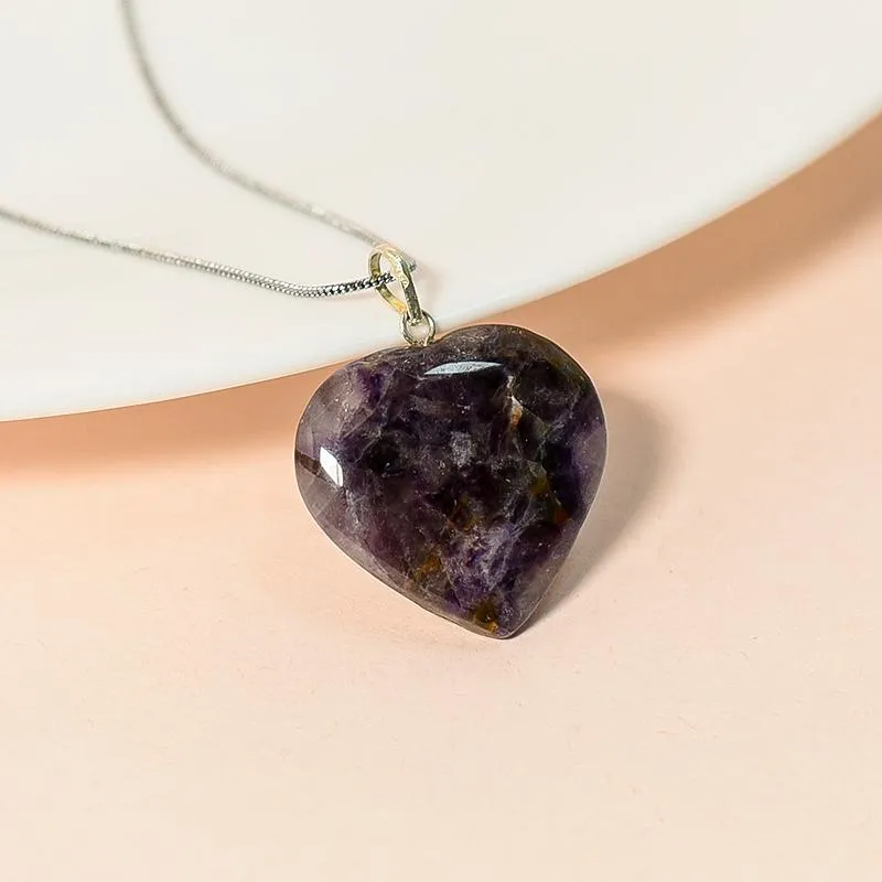 Amethyst Heart Pendant Necklace