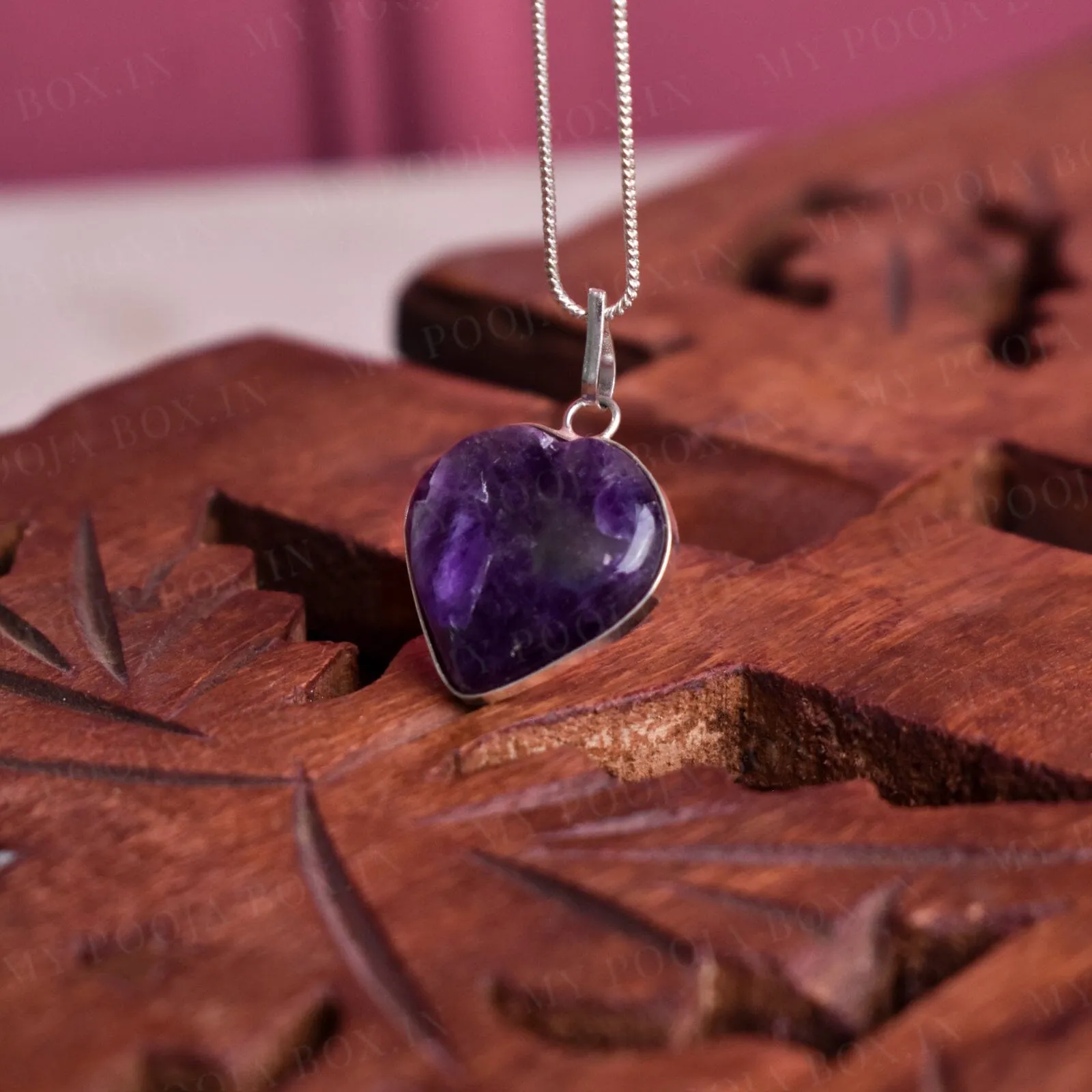 Amethyst Heart Pendant Necklace