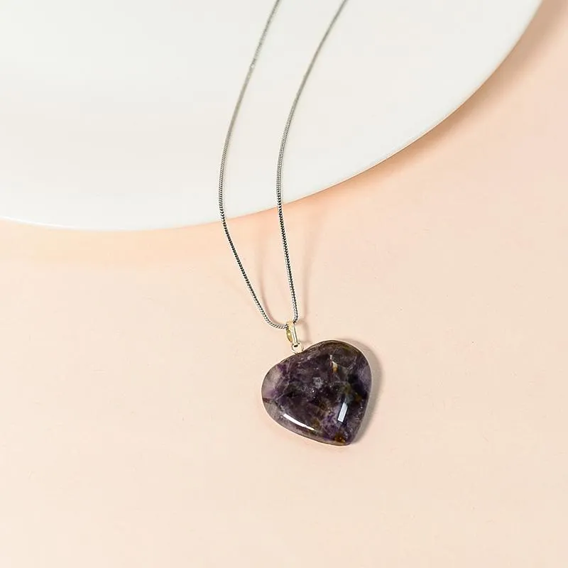 Amethyst Heart Pendant Necklace