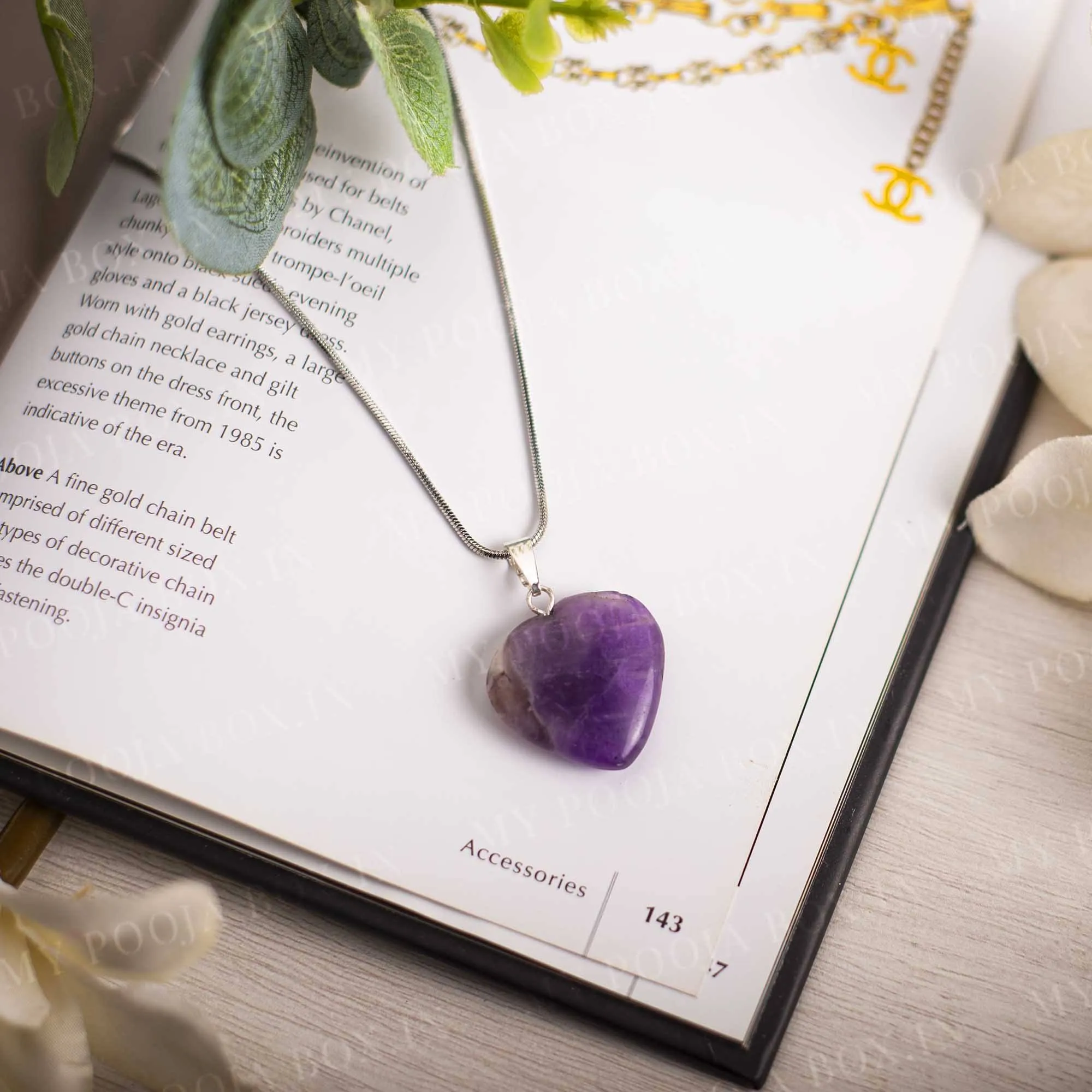 Amethyst Heart Pendant Necklace