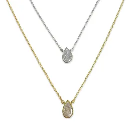 Amy Teardrop Bezel Necklace