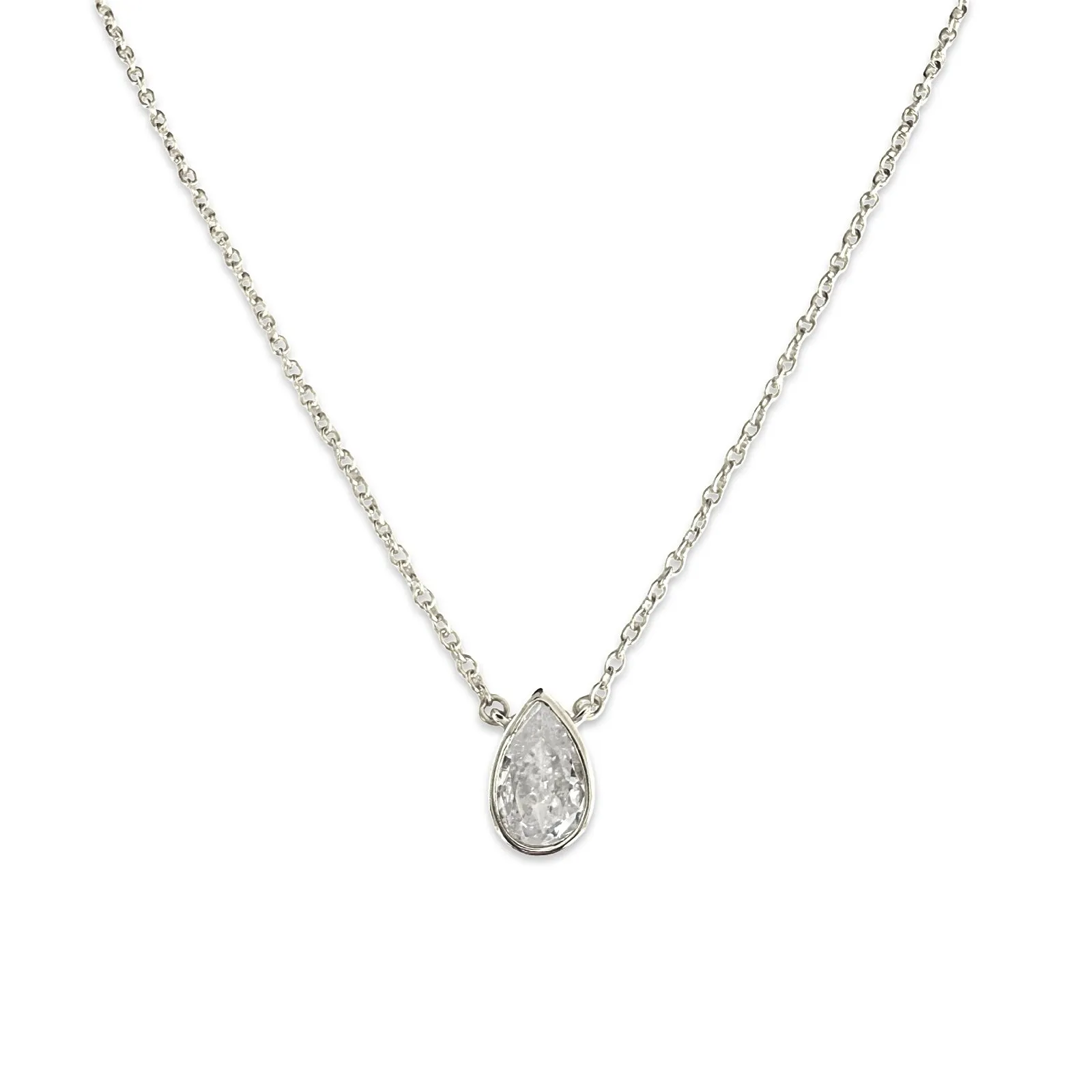 Amy Teardrop Bezel Necklace