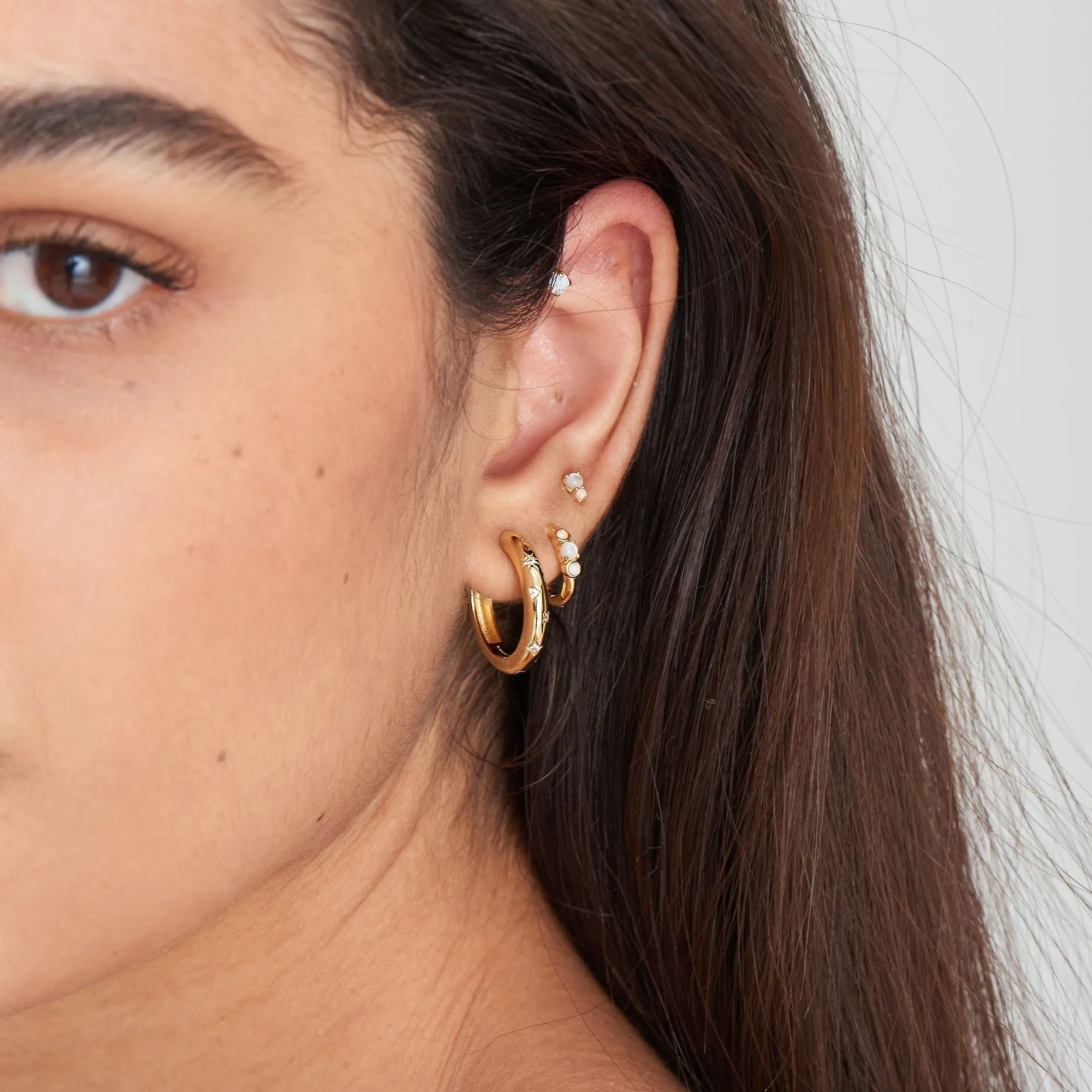 Ania Haie Gold Scattered Stars Hoop Earrings