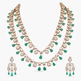 Antara Moissanite Silver Layered Necklace Set