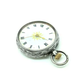 Antique 1911 Edwardian Sterling Silver Pocket Watch