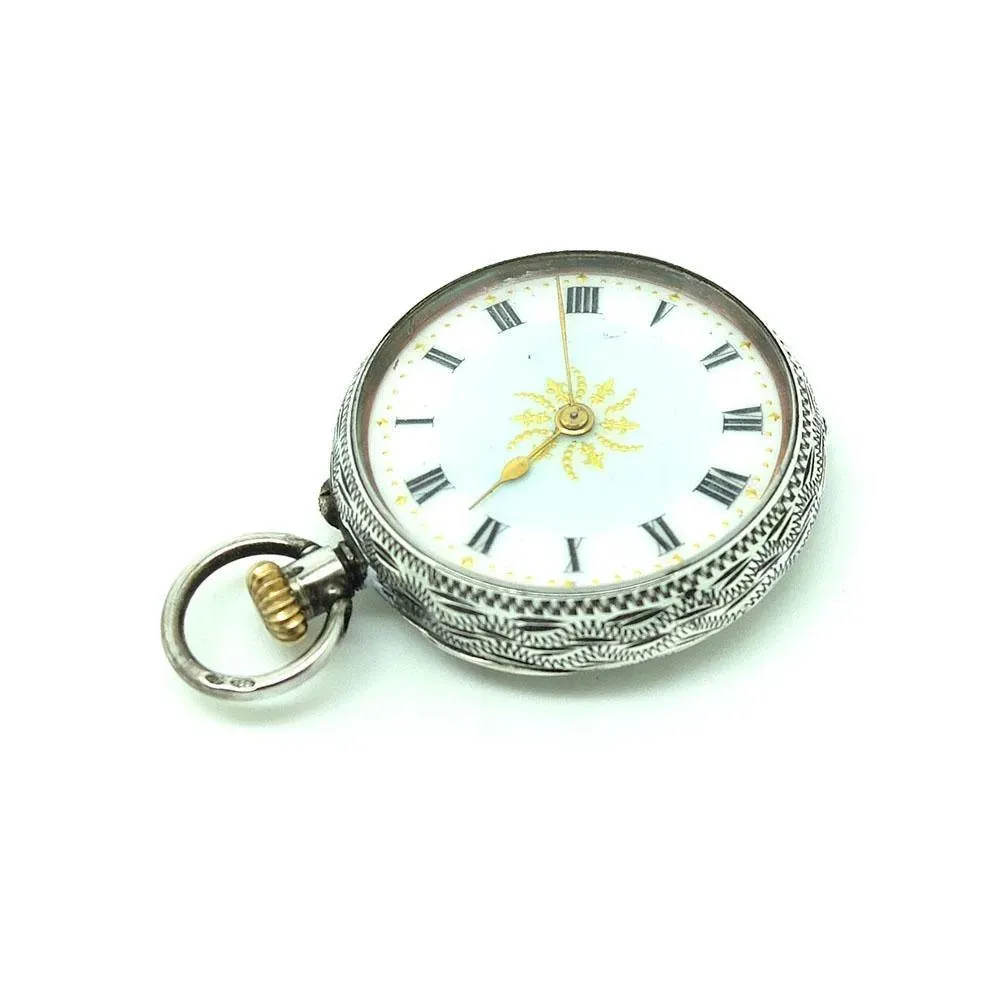 Antique 1911 Edwardian Sterling Silver Pocket Watch