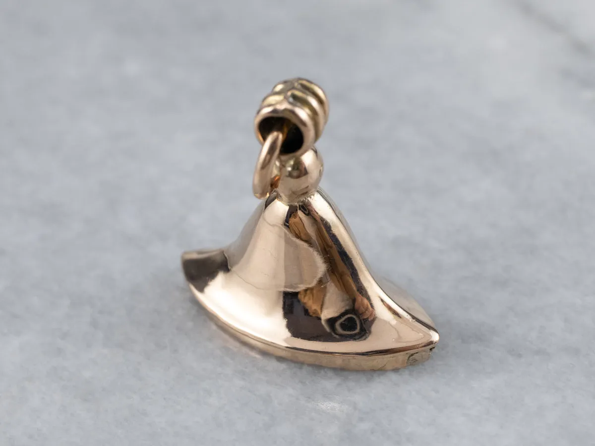 Antique Gold Bell Fob Charm