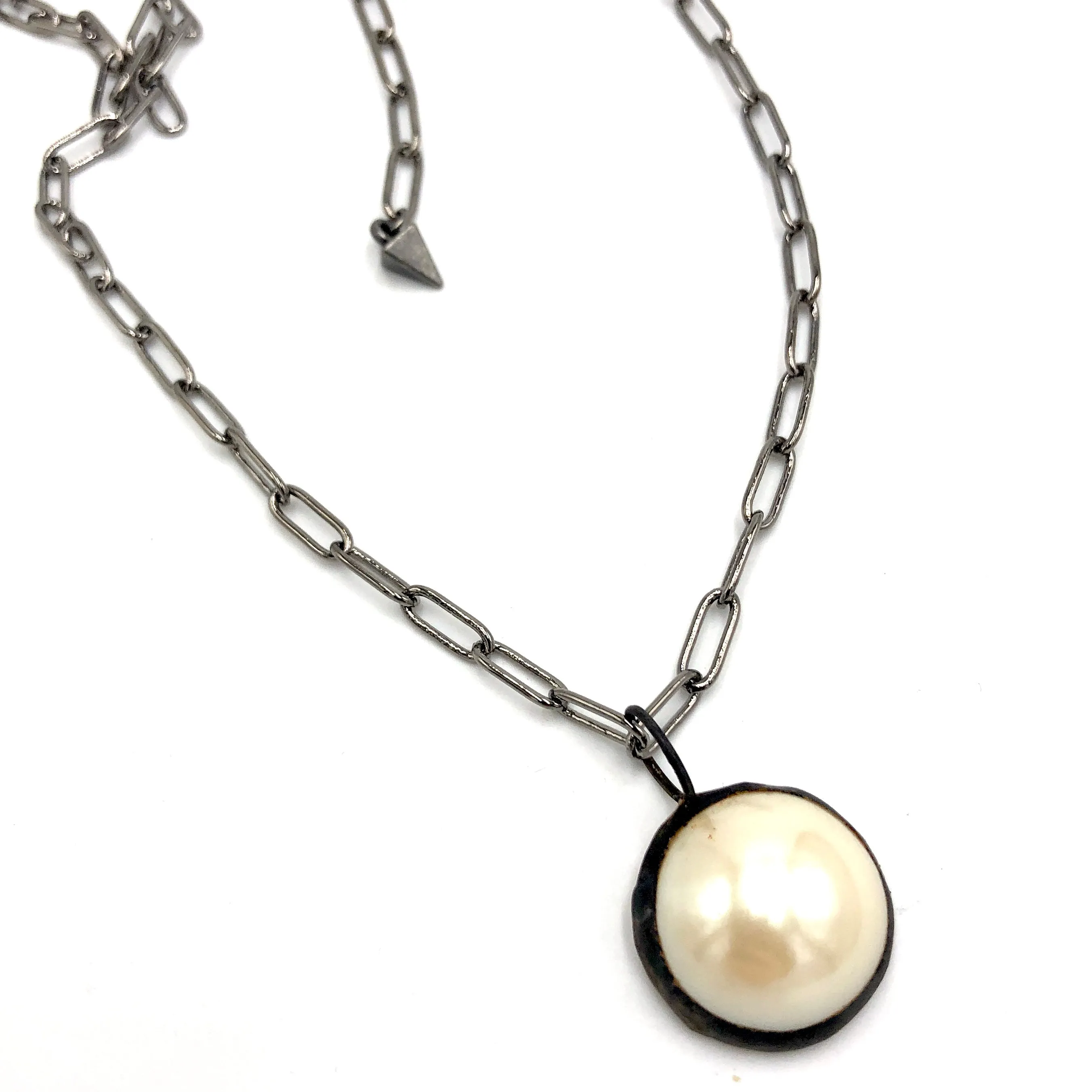 Antique Pearl & Paperclip Layering Necklace